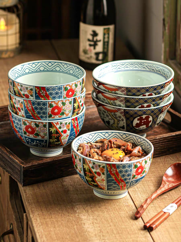 2026 New Model Yoshino Ceramic Japanese Noodle Bowl, Beef Bowl, Rice Bowl, High-Quality Special Rice Bowl with Lid, Eel Rice Bowl