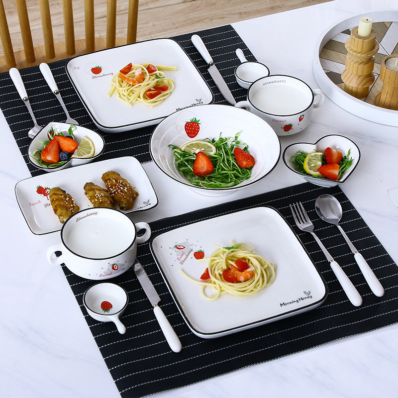 Eurostyle lovers Western buffet trays full set of cutlery sets creative steak knives fork spoons ceramic home breakfast dishes