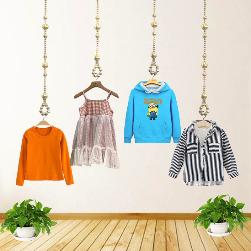 Clothing Store Rings Hanging Clothes Hook Hanging rack side hanging up wall hanging clothes rack Hanging Rod Positive Hanging Clothing Rack