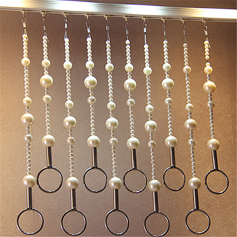 Clothing Store Crystal Rings 30mm Pearl Pendant Chain Suspension Beads Necklace Hanger Clothing Rings Show Shelf