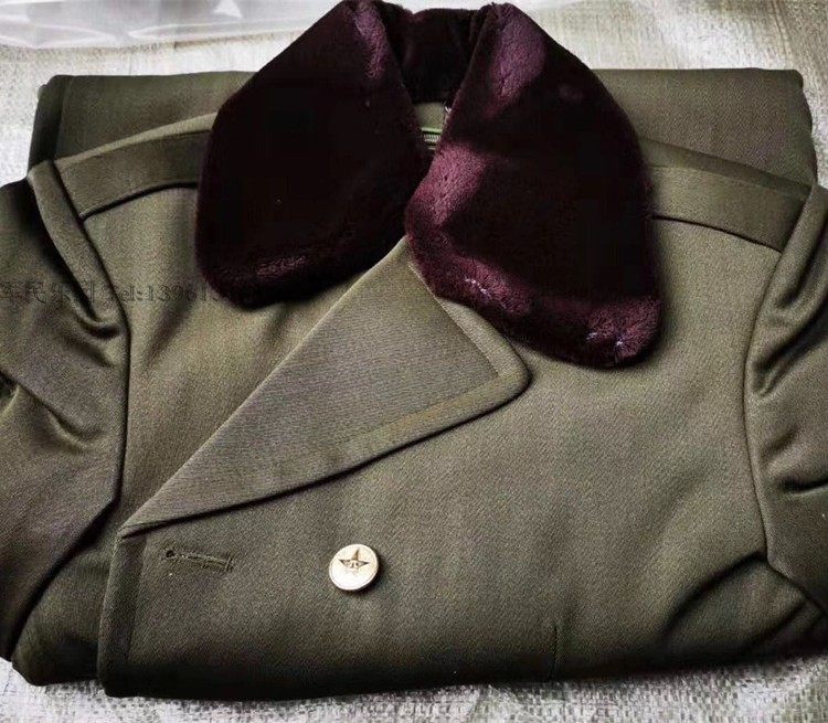 Genuine stock old goods winter long army green coat wool long coat removable liner cold cotton coat