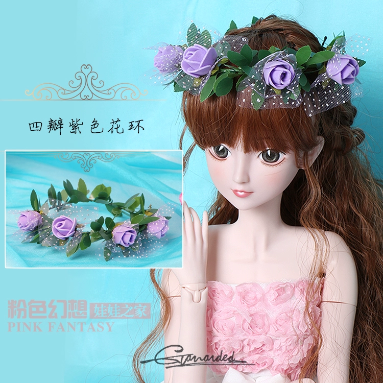 Ye Luoli búp bê vòng hoa đêm loli DIY tùy chỉnh trang sức phụ kiện hoa hồng dễ thương lãng mạn headband