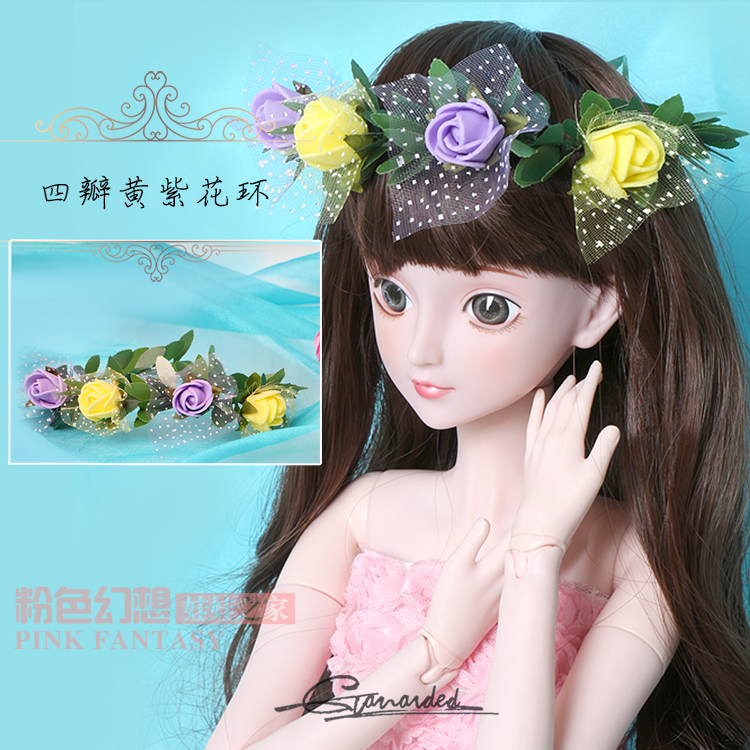 Ye Luoli búp bê vòng hoa đêm loli DIY tùy chỉnh trang sức phụ kiện hoa hồng dễ thương lãng mạn headband búp bê cho bé gái