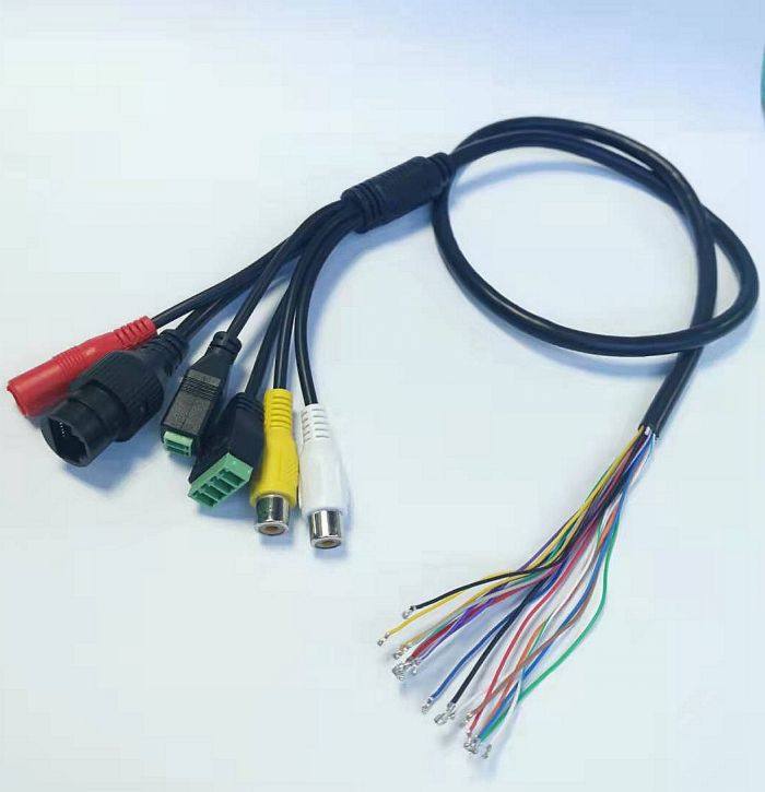Multifunctional Network Camera Tail Cable Audio Intercom 485 Alarm Tail Cable High-Definition Monitoring Cable Manufacturer Direct Sales