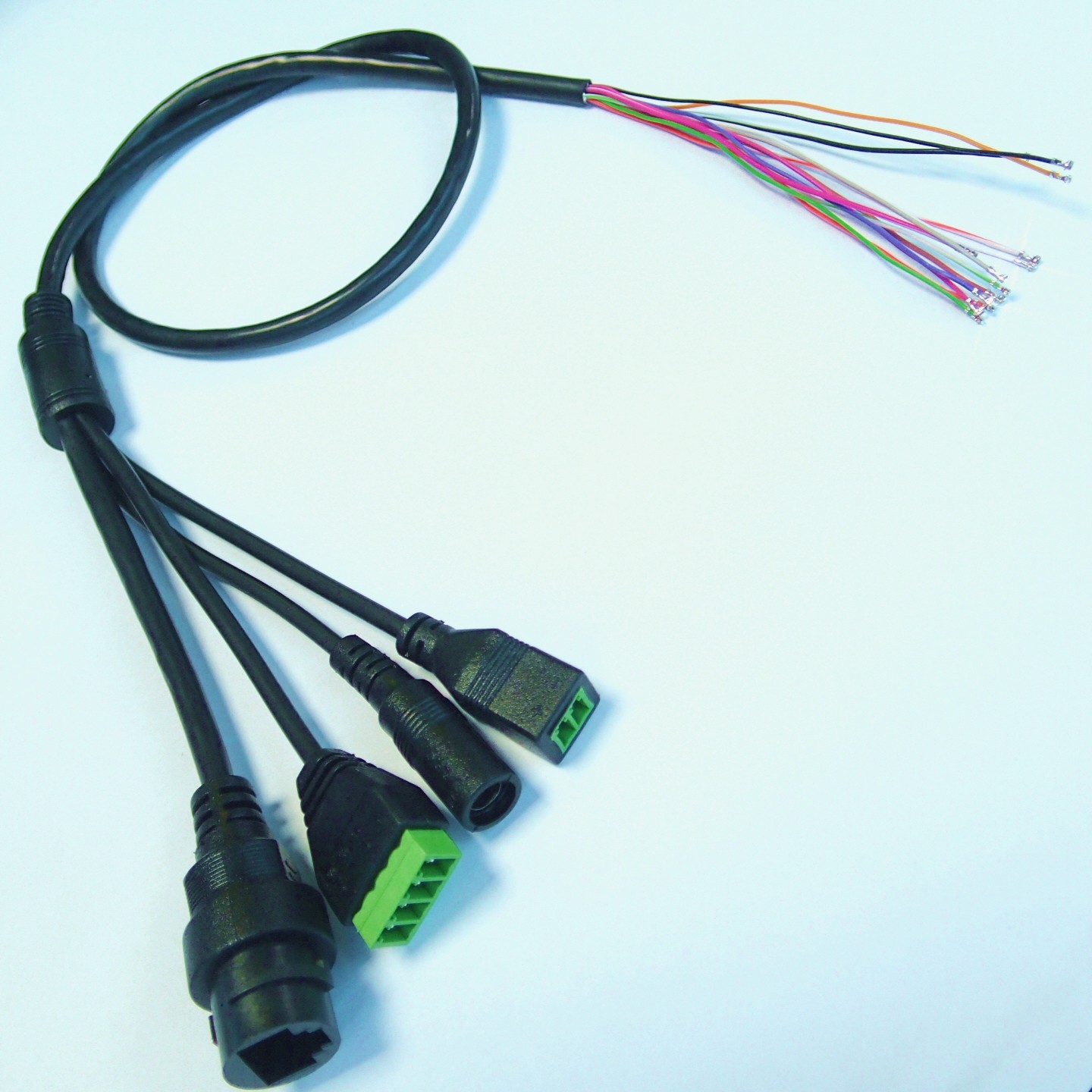 Building Intercom Face Recognition Network Camera Tail Cable Weigen 485 Alarm Network Port Power Supply 4-Head Waterproof Wiring