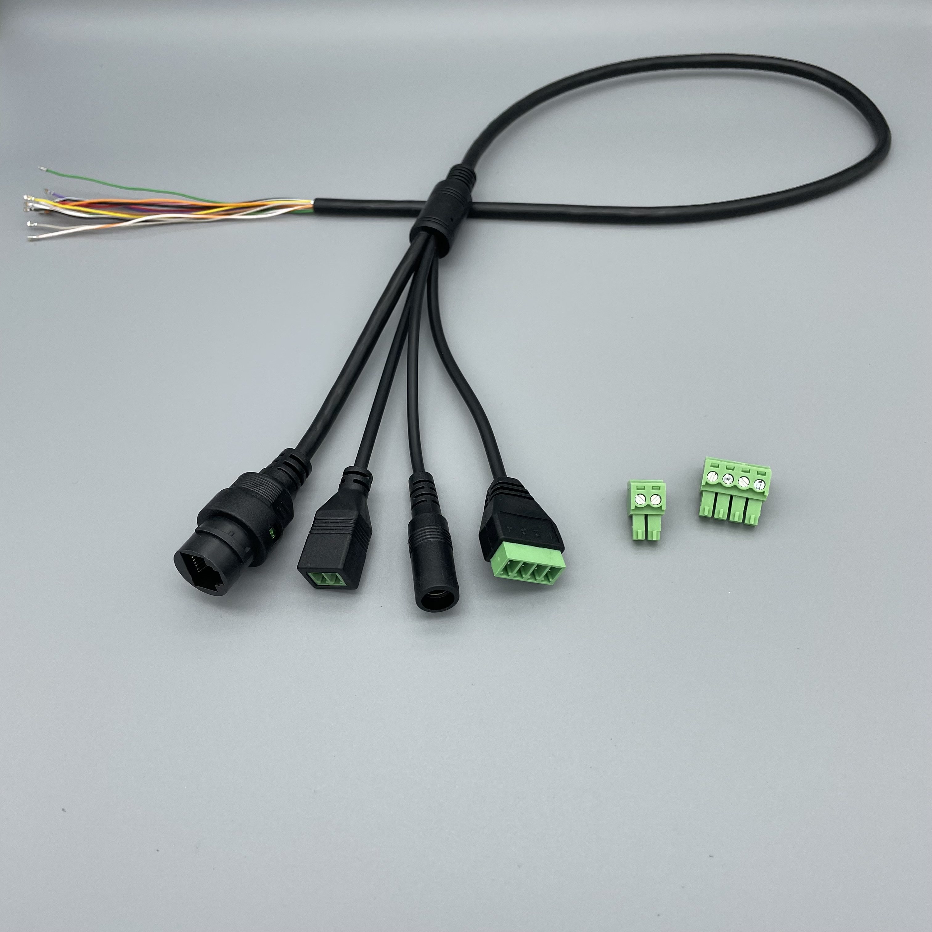 Building Intercom Face Recognition Network Camera Tail Cable Weigen 485 Alarm Network Port Power Supply 4-Head Waterproof Wiring