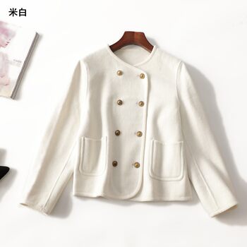 247739 冬双面呢大衣 女中长款长袖单排扣清仓