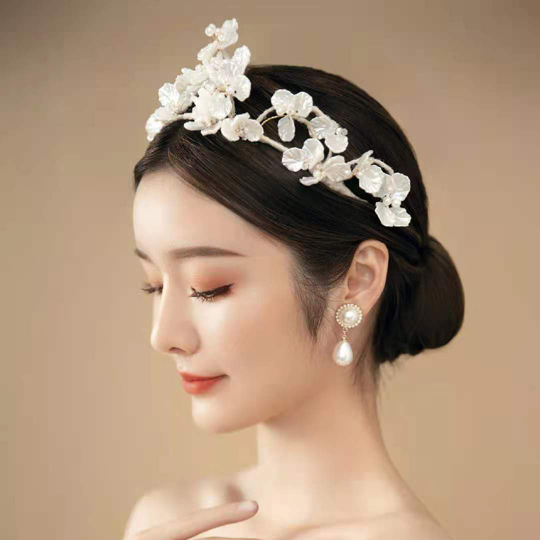 Han Style Bridal Head Accessories Sensual Beauty Hair Stirrup Wedding Dresses Earrings Crown Suit Photo Gallery With Makeup Pan Hair Accessories