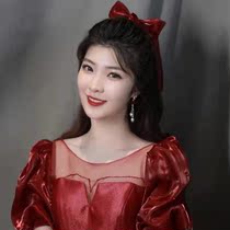 Sweet Velvet wine red bow stud earrings toast dress earrings long pearl tile tassels