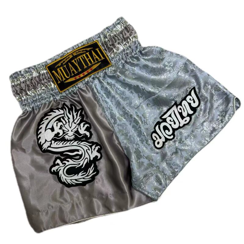 Muaythai Embroidered Muay Thai Shorts Sanda Fighting Training Competition Adult Boxing Shorts Training Clothes Muaythai Embroidered Muay Thai Shorts Sanda Fighting Training Competition Adult Boxing Shorts Training Clothes