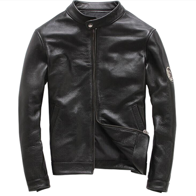 2018 mùa xuân và mùa thu mới Head Da Da Da Young Man Slim Locomotive Thường vụ Leather Jacket ngắn áo khoác