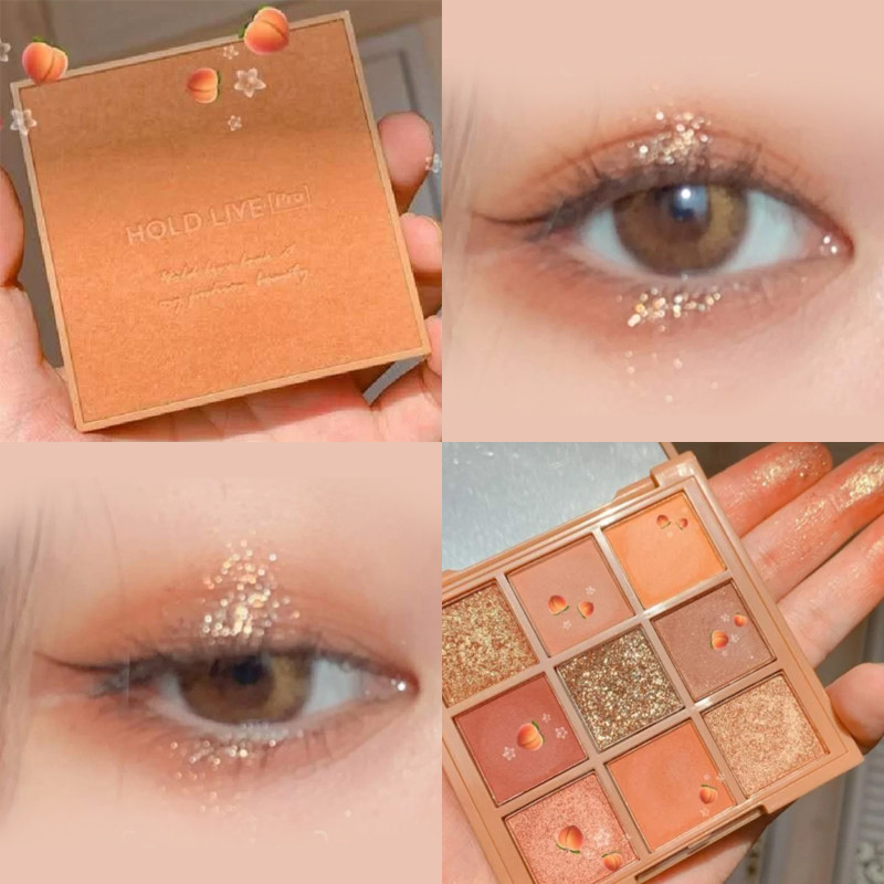 HOLD LIVE red velvet honey eye shadow tray nine-color earth-colored milk tea student matte pearlescent cement