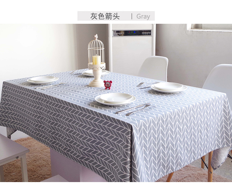 Khăn trải bàn bằng vải cotton và vải lanh nhỏ hình chữ nhật tươi nghệ thuật kẻ sọc bàn vải cà phê khăn trải bàn Bắc Âu đơn giản khăn trải bàn học caro