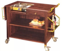 Cooking cart) Cooking cart) Western Dining Kitchenware) Eco-friendly Double Stove Pull-In-Cooked Dining Car Restaurant Service Car