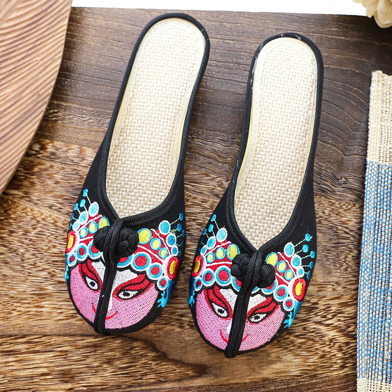 Big Sale Special Offer! Hua Dan Facial Makeup Ethnic Style Embroidered Baotou Women's Tbottomon Bottom 3cm Wedge Heel Beijing Cloth Shoes Big Sale Special Offer! Hua Dan Facial Makeup Ethnic Style Embroidered Baotou Women's Tbottomon Bottom 3cm Wedge Heel Beijing Cloth Shoes