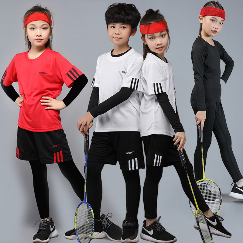 Children's Badminton Clothes Boys Girls School Tennis Ping Tennis Speed Dry Short Sleeve Volleyball Clothes
