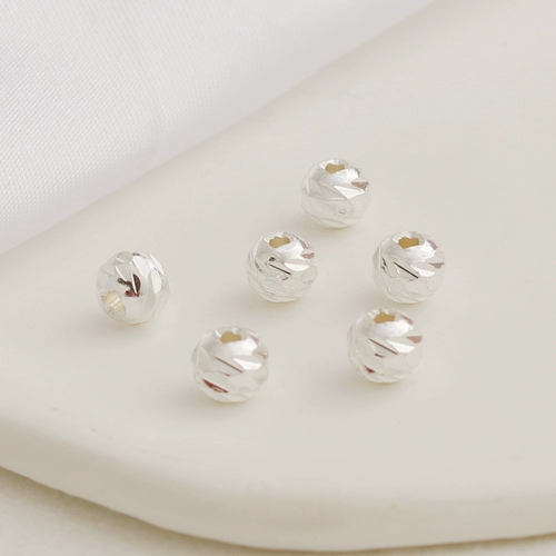 Серебряные бусины, украшение-шарик, браслет, аксессуары, ожерелье ручной работы, DIY, материал, 6мм, 10 шт