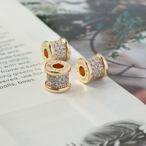 Инкрустация камня, цирконий, браслет с одной бусиной, бусины, подвеска, аксессуар, ожерелье и браслет, 14 карат, золотой цвет, микроинкрустация, 9mm