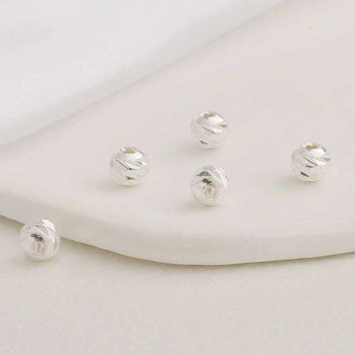 Серебряные бусины, украшение-шарик, браслет, аксессуары, ожерелье ручной работы, DIY, материал, 6мм, 10 шт