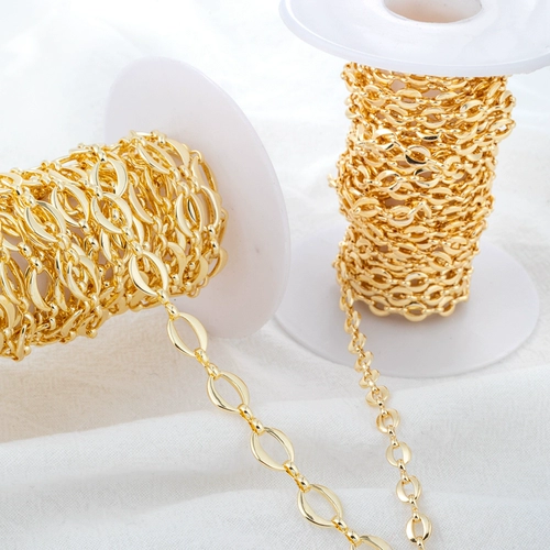 Геометрическая цепь, цепочка ручной работы, браслет, ожерелье, аксессуары, 14 карат, золотой цвет, DIY