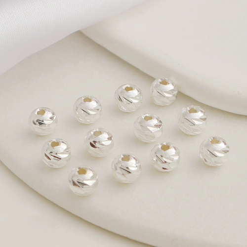 Серебряные бусины, украшение-шарик, браслет, аксессуары, ожерелье ручной работы, DIY, материал, 6мм, 10 шт