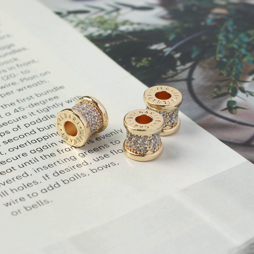 Инкрустация камня, цирконий, браслет с одной бусиной, бусины, подвеска, аксессуар, ожерелье и браслет, 14 карат, золотой цвет, микроинкрустация, 9mm