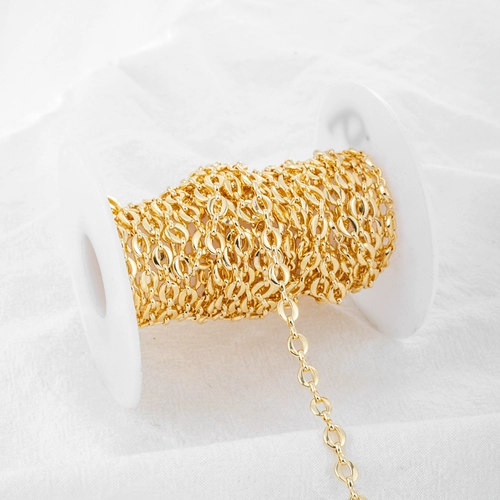 Геометрическая цепь, цепочка ручной работы, браслет, ожерелье, аксессуары, 14 карат, золотой цвет, DIY