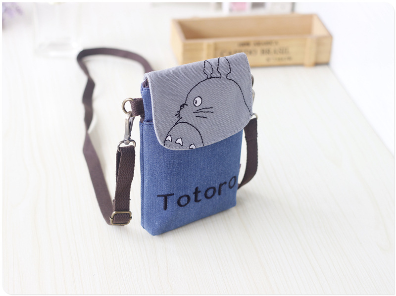 Túi đựng điện thoại di động Túi xách nữ 2018 mới canvas nhỏ túi dọc mùa hè túi nhỏ hoạt hình ví mini coin túi chéo nữ