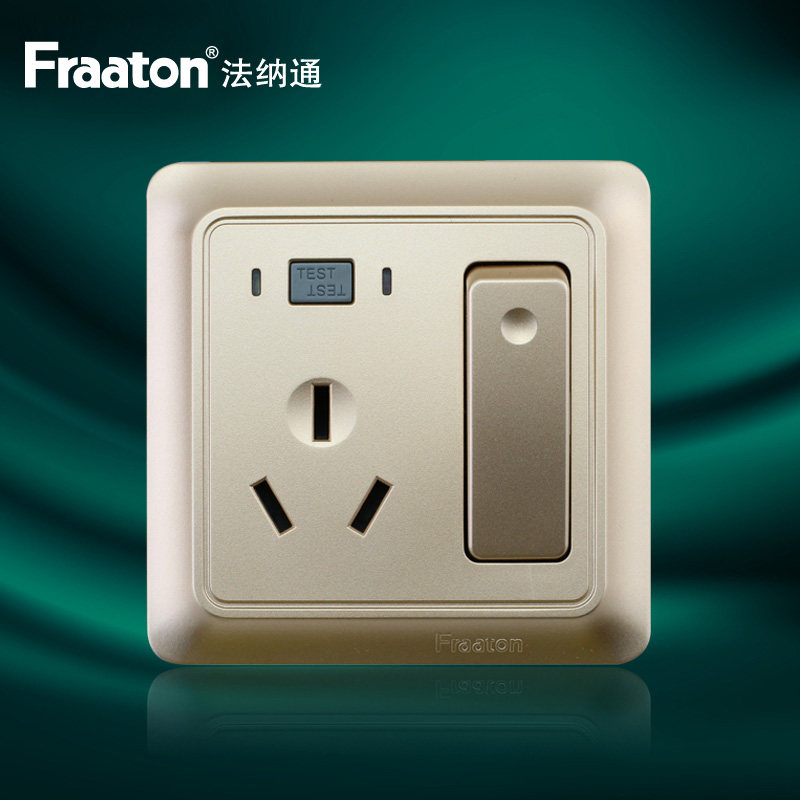 Fanatong 10A16A leakage protector air switch hanging air conditioner water heater with leakage protection socket 86 type gold