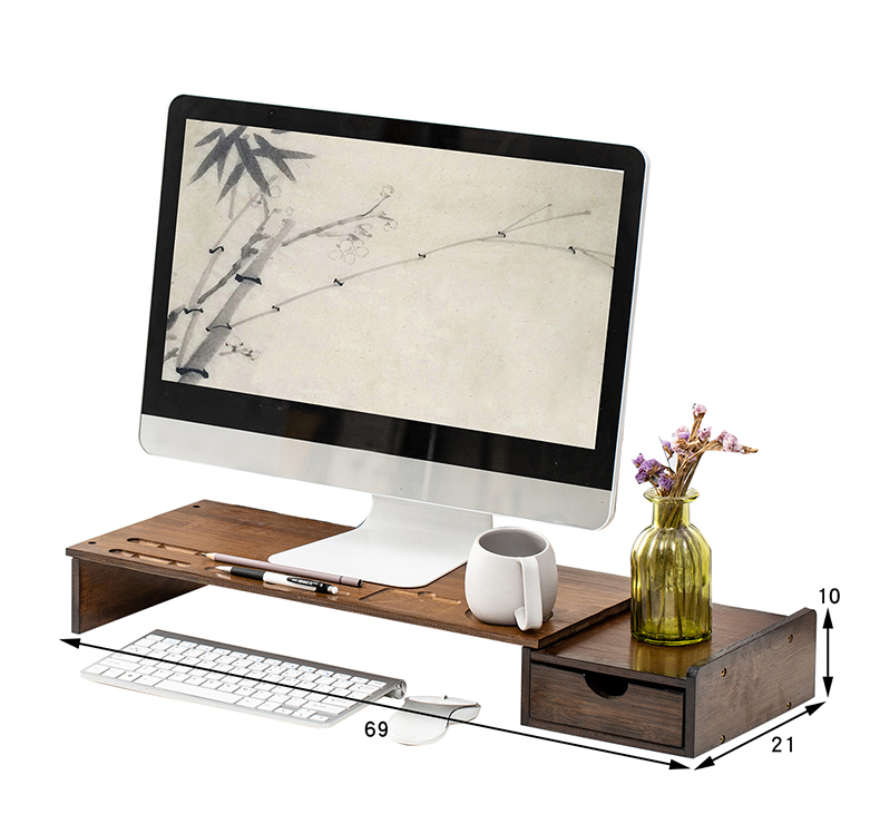 Who computer rack display desktop is received with a contracted solid wood neck guard office notebook shelf
