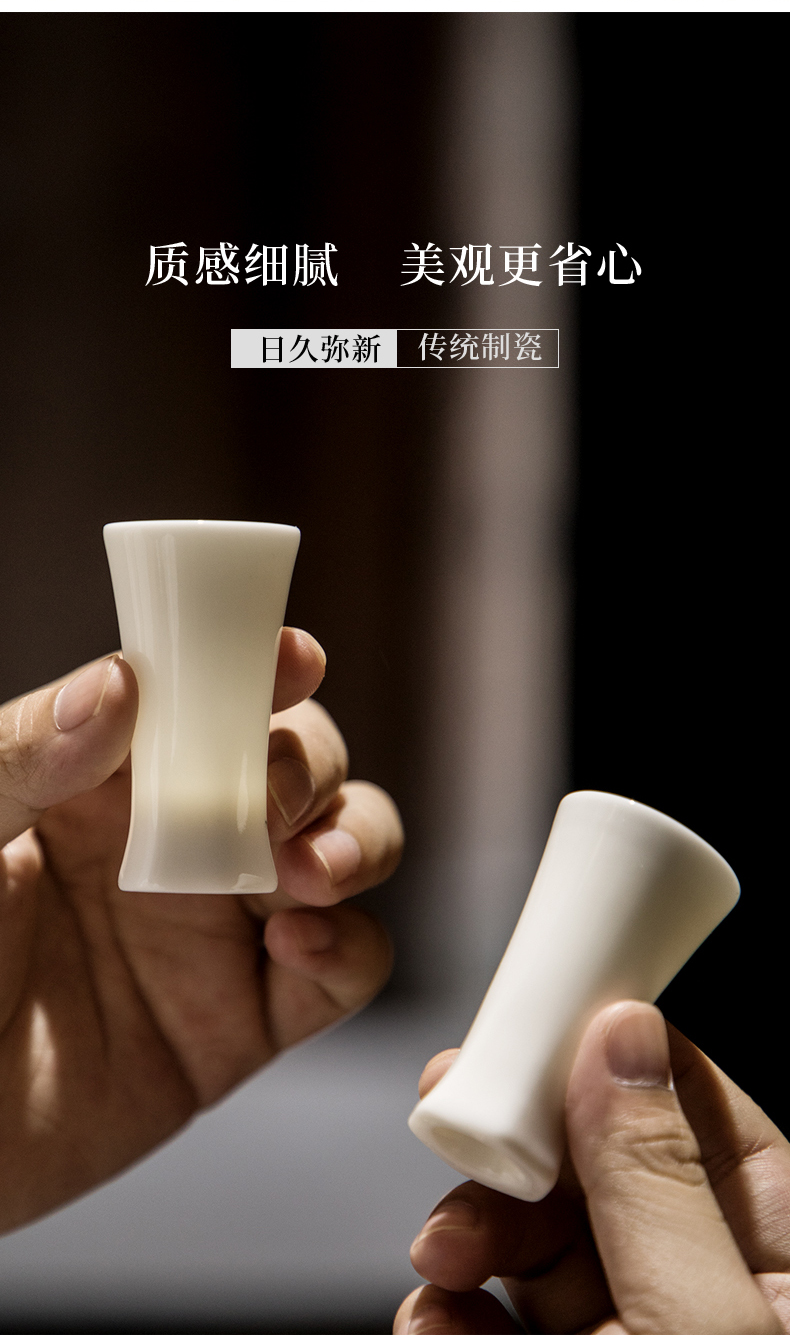 Premium suet jade white porcelain hip ipads porcelain wine suits for nano active in wine glass ceramic powder