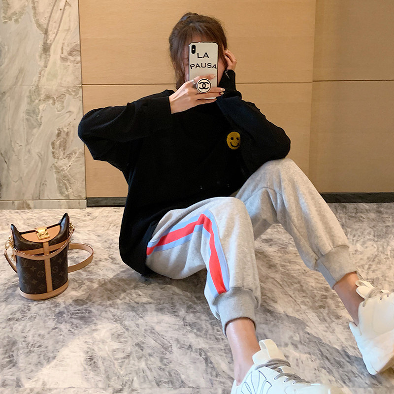 Pregnant women pants Spring and Autumn new Han Cotton Casual Halen pants loose belly carrot pants wear mom in autumn