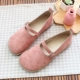 Văn học Sen nữ đầu tròn giày búp bê retro hoang dã thoải mái giày bệt một từ khóa thấp cắt đơn giày thủ công giày phụ nữ - Giày cắt thấp