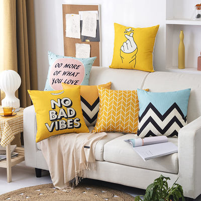 The Nordic simple linen throw pillow sofa cushions are detachable and washable. The pillow covers are coreless. The large bed backrest is suitable for car lumbar support