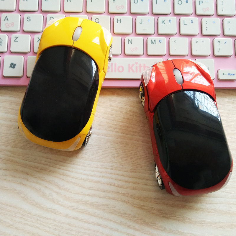 Creative Seven Colored Lights Ferrari Sports Car Laptop Desktop Computer Cartoon Cute Wireless Car Universal Slip Rat