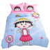 gia đình Cotton của giường chăn trải giường công chúa Bốn phim hoạt hình Chibi Maruko sinh viên cô gái trẻ em màu hồng của - Bộ đồ giường bốn mảnh bộ drap giường 1m6 Bộ đồ giường bốn mảnh