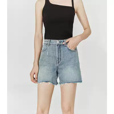 CHICJOC hoarding king 2 colors thin and wild classic 10,000 years handmade burred cotton denim shorts