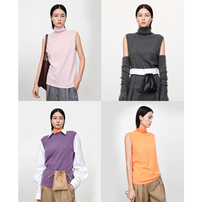 Chicjoc Classic B Stock ins Blogger Style Ultra-Fine Cashmere Yarn Versatile Turtleneck/Round Neck Sleeveless Knitwear Chicjoc Classic B Stock ins Blogger Style Ultra-Fine Cashmere Yarn Versatile Turtleneck/Round Neck Sleeveless Knitwear