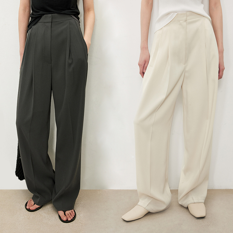 Chicjoc Versatile Bestseller_ Cool and Comfortable, Easy to Care For, High-Density Fabric, Classic High-Waisted Slightly Tapered Wide-Leg Magic Pants Chicjoc Versatile Bestseller_ Cool and Comfortable, Easy to Care For, High-Density Fabric, Classic High-Waisted Slightly Tapered Wide-Leg Magic Pants