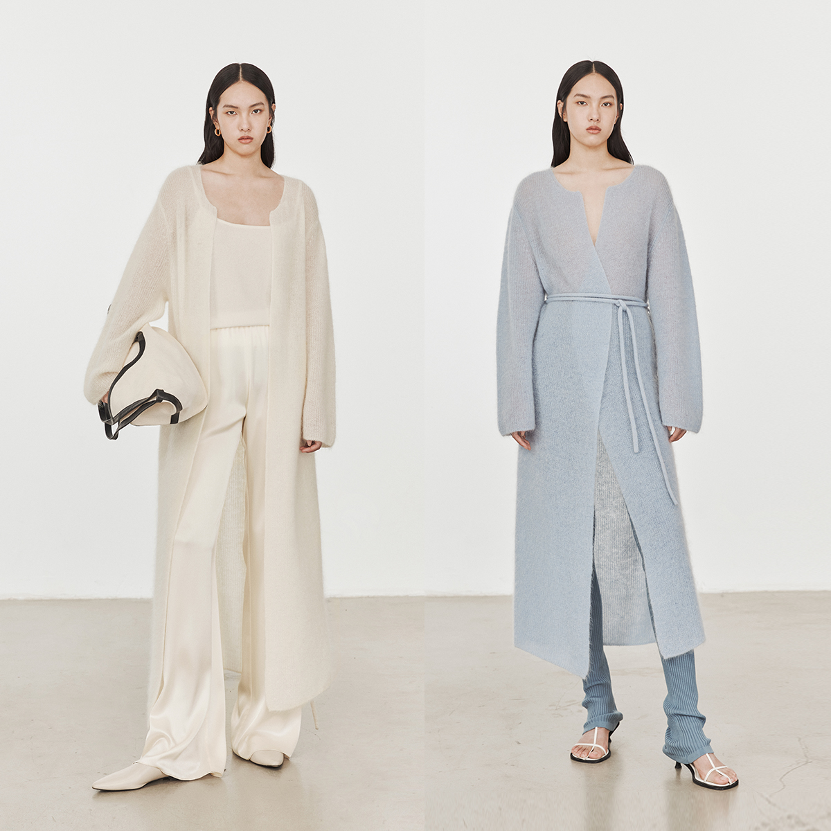 CHICJOC Italy imports ultra-young horse fur _ pro-skin not easy to fall out of hair Lazy Breeze Bathrobe Sensation MAXI Cardigan