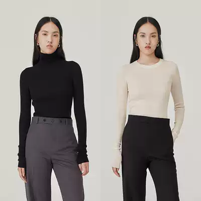 CHICJOC Word of Mouth High-end 140s Machine Washable Wool Japan Seamless Full Form Round High Collar base shirt