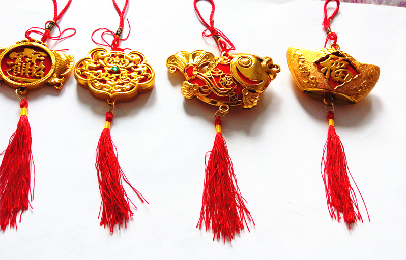 Golden Gilded Wedding Celebration Wedding opening Joe moving room Decorative Pendant 12 Year Birthday Chiche Money Lock Accessories Money Bag