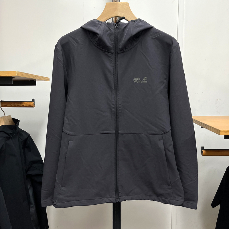 Jackwolfskin Wolf Claw Soft Shell Jacket Men's 26 Spring and Summer Outdoor Sports Thin Elastic Hooded Jacket A66004