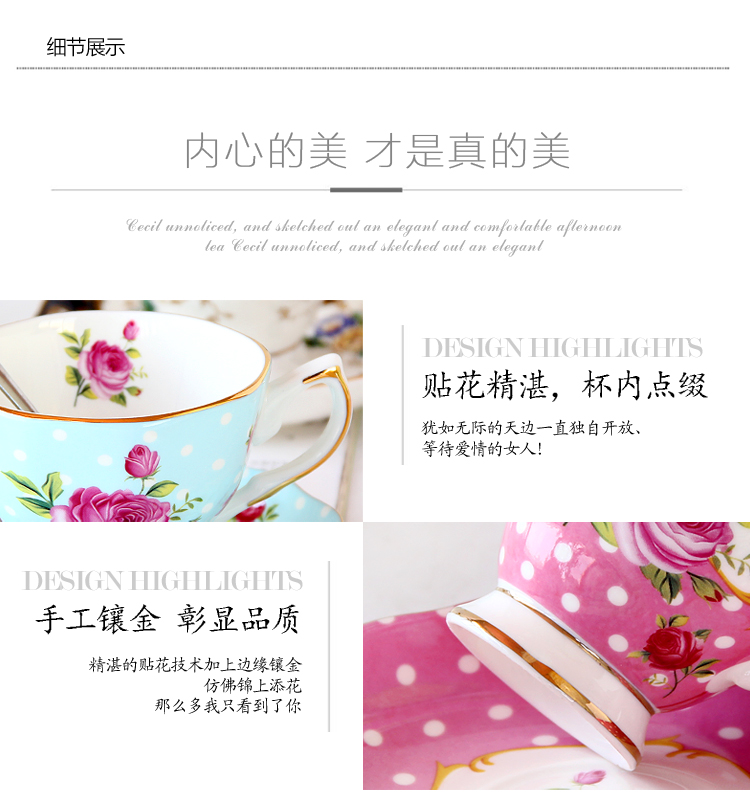 Châu Âu xương cốc cà phê đặt trà chiều bộ gốm sứ sáng tạo Anh chén trà đỏ đặt nhà - Cà phê dụng cụ pha cà phê