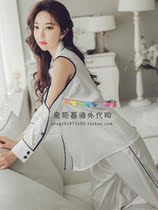 Japan SLY sexy strapless ice silk pajamas women Spring long sleeve loose silk set casual home wear