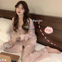 Japan BM Melville spring and summer new women wear BAO WEN set casual home silky pajamas women