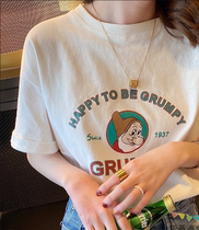 Japan SLY THOM white t-shirt womens short-sleeved summer cotton loose bottoming shirt with half-sleeved top