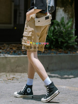 Japan SLY new card with its color overalls shorts women Summer loose 50% Pants Women Casual Sports Pants