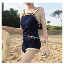 Japan SLY Tourist Hot Spring swimsuit seaside resort sexy beach dress suspender backless conjoined knit woman