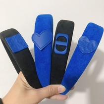 Klein blue hairband blue Joker advanced sense high cranial top Net red 2021 new high-end autumn and winter hair card